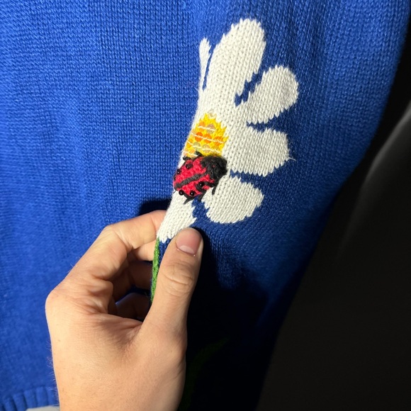 Vintage The Quacker Factory Lady Bug Embellished Cardigan Womens Size Small - Picture 5 of 6